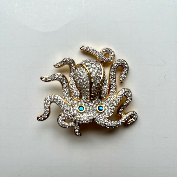 Vintage Swarovski Octopus Brooch
